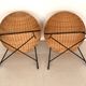 Mid Century Rattan Lounge Chairs, 1970s, Set of 2