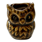 Very small ceramic owl candle holder.