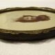 Old wall frame in carved wood and gilded stucco, oval