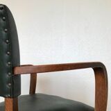 Pair of bridge armchairs green