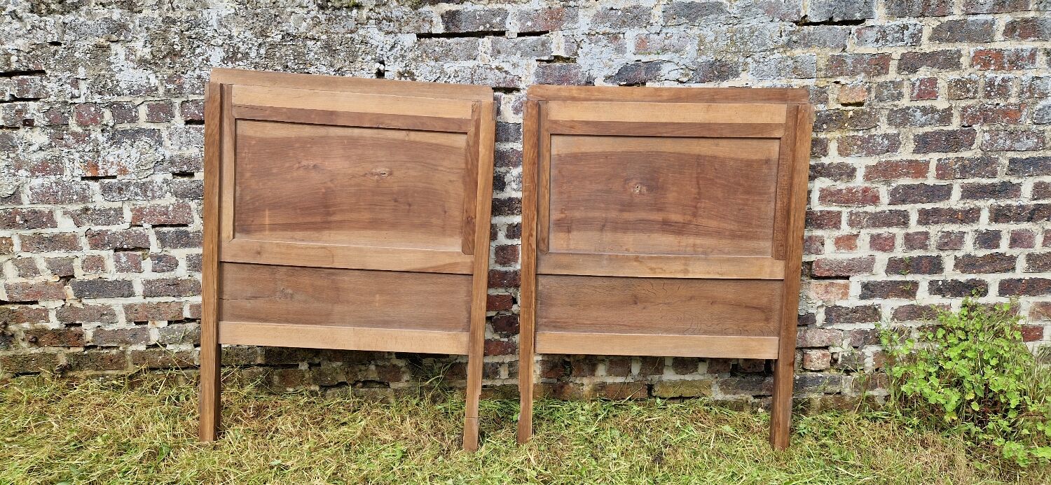 Pair of walnut headboard