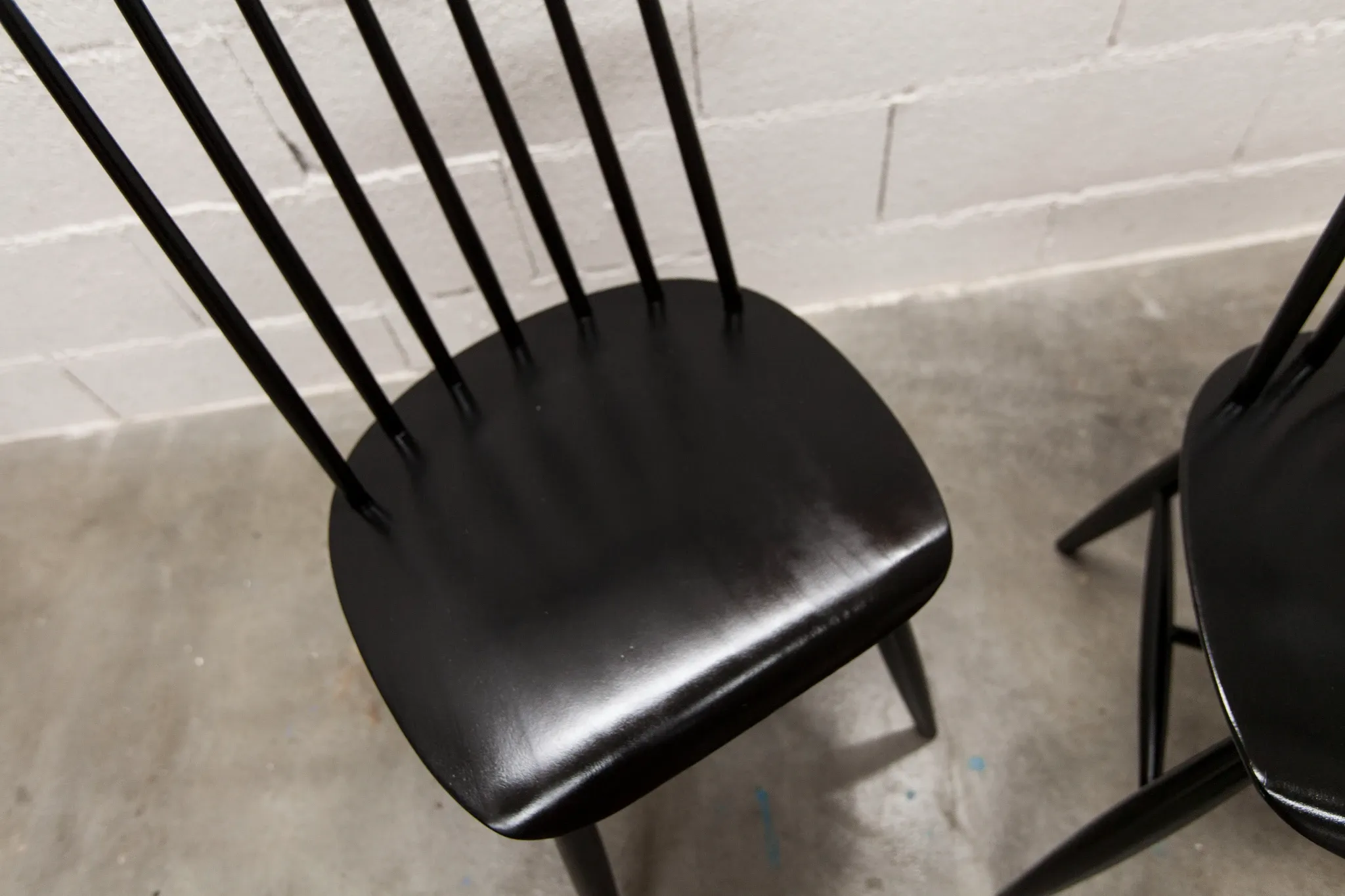Pair of Scandinavian chairs Fanett by Ilmari Tapiovaara black teak 1960