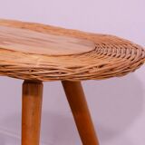 Mid century rattan stool by Jan Kalous for ÚLUV, 1960´s, Czechoslovakia