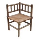 French antique turned wooden bobbin chair with rush seat