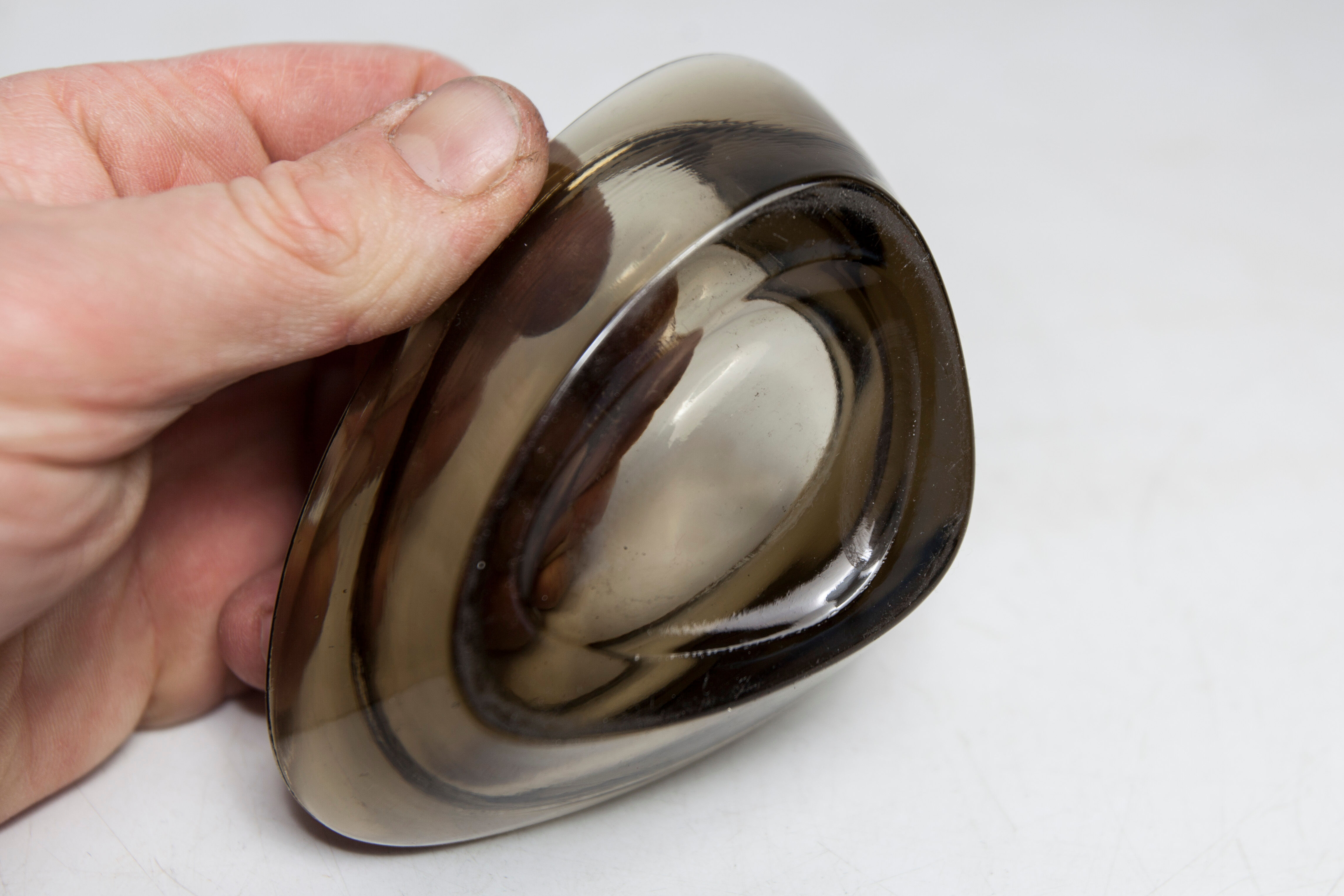 Asymmetrical ashtray Murano smoked 1960