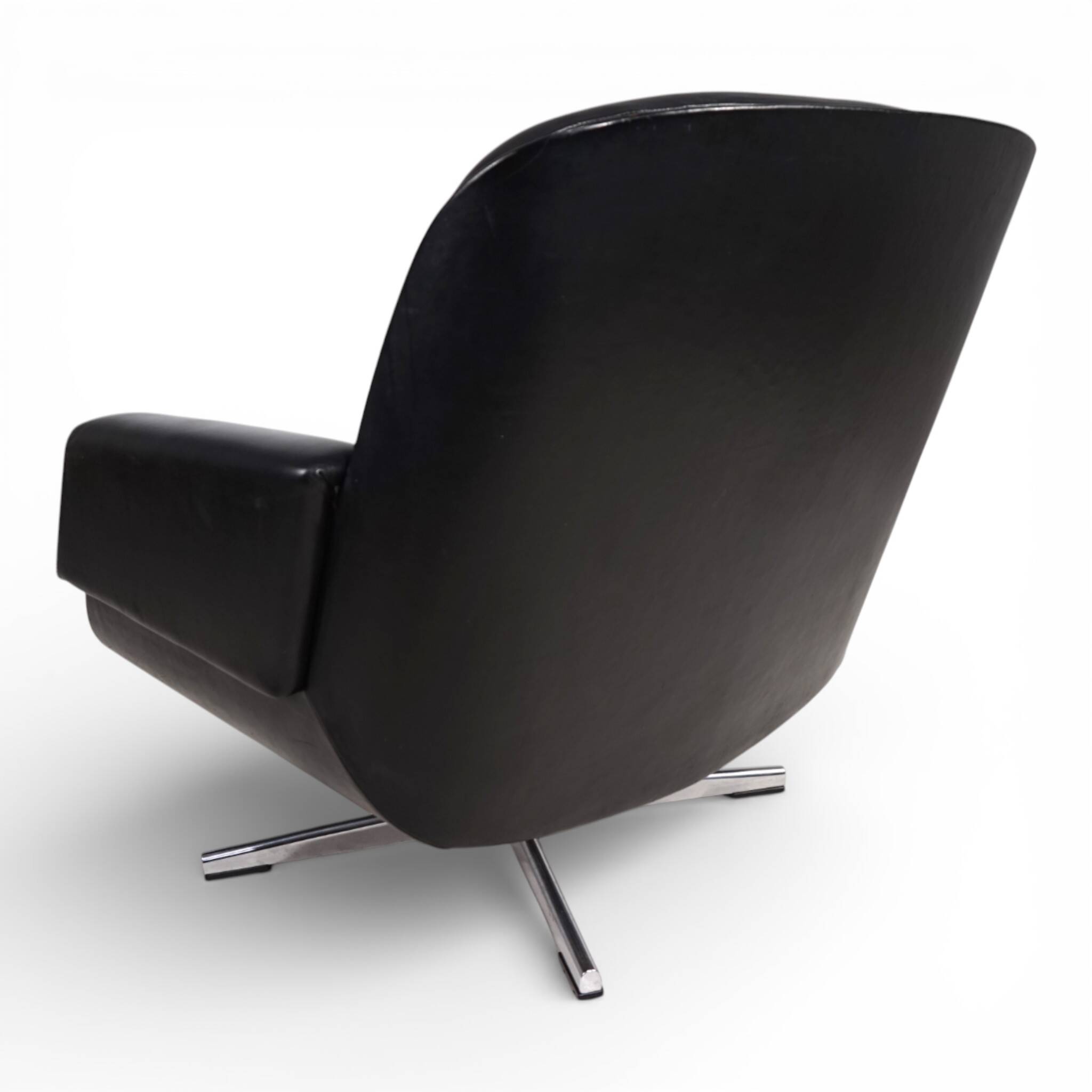 Fauteuil en cuir Eugen Schmidt, 1960