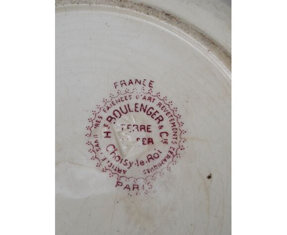Iron Earth plate Boulenger Choisy the king model Paris floral pattern diam  22 cm | Selency