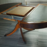 English-style wooden and leather table