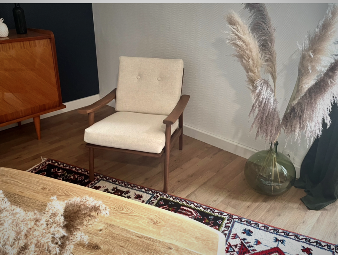 Scandinavian teak armchair, yearned 50/60, restored