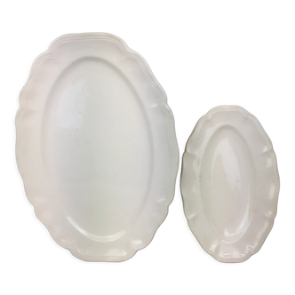 Old oval dishes, ivory color made in france Digoin Sarreguemines