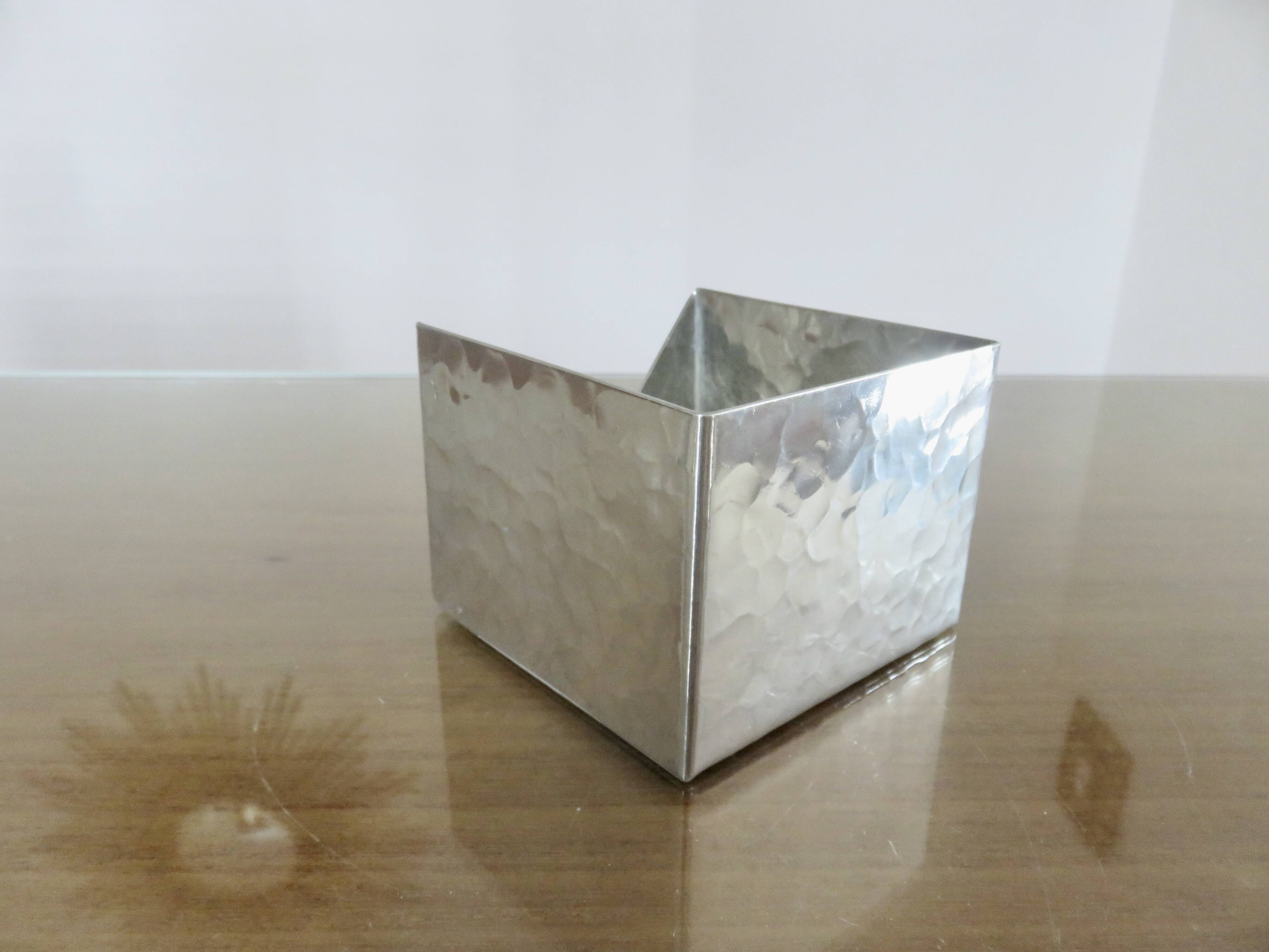 Modernist "Jean Goardere" post it holder in handmade pewter, 1970