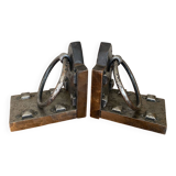 Brutalist bookends pair