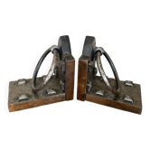 Brutalist bookends pair