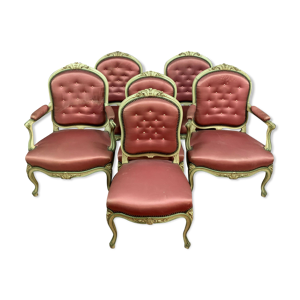 salon Louis XV en bois - chaises