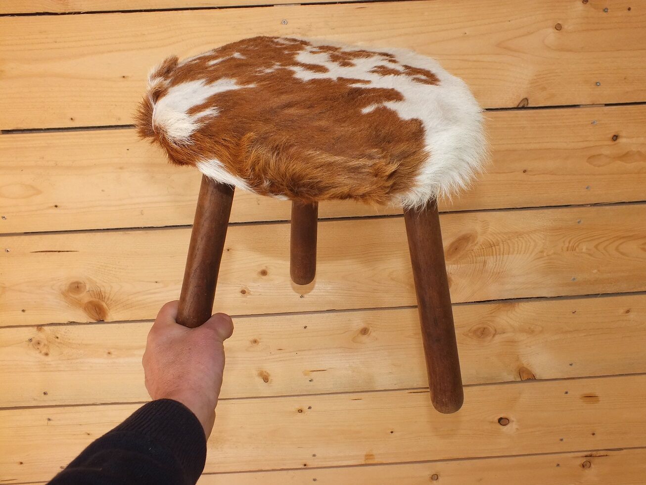 Pair of cow skin stools