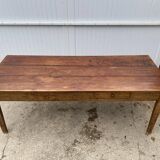 Solid wood farmhouse dining table with 2 drawers early 1900
