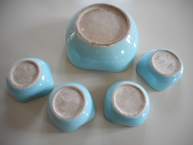 Set of 5 Kéramos 1960' cups