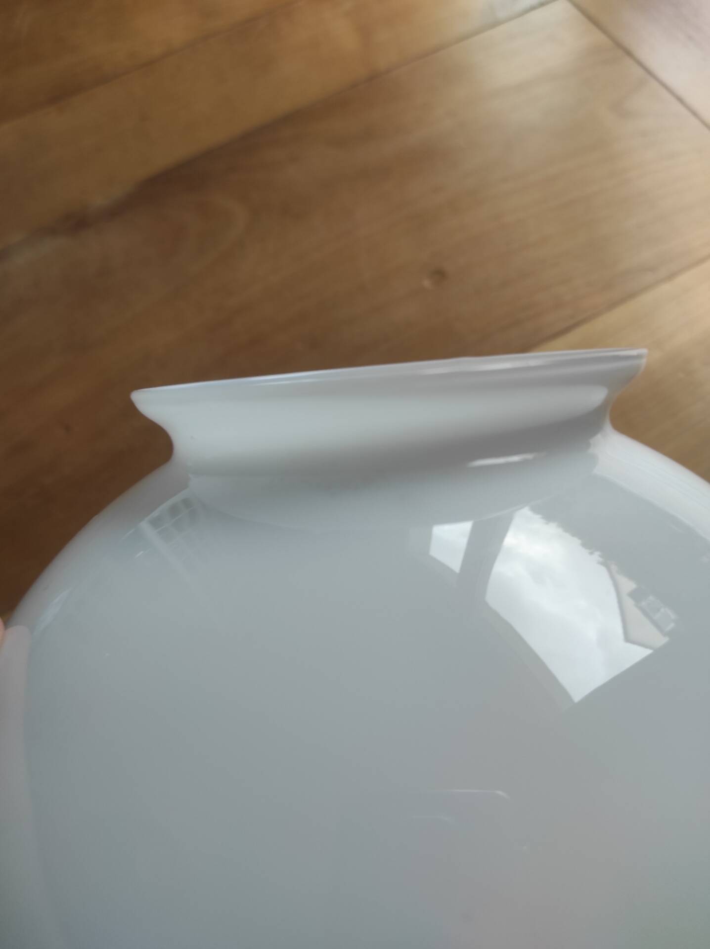 Opaline glass globe with a diameter of 20 cm.