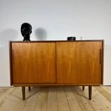 Danish teak sideboard with sliding doors – 1960s