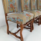 Beech Os De Mouton tapestry chairs (set of 6)