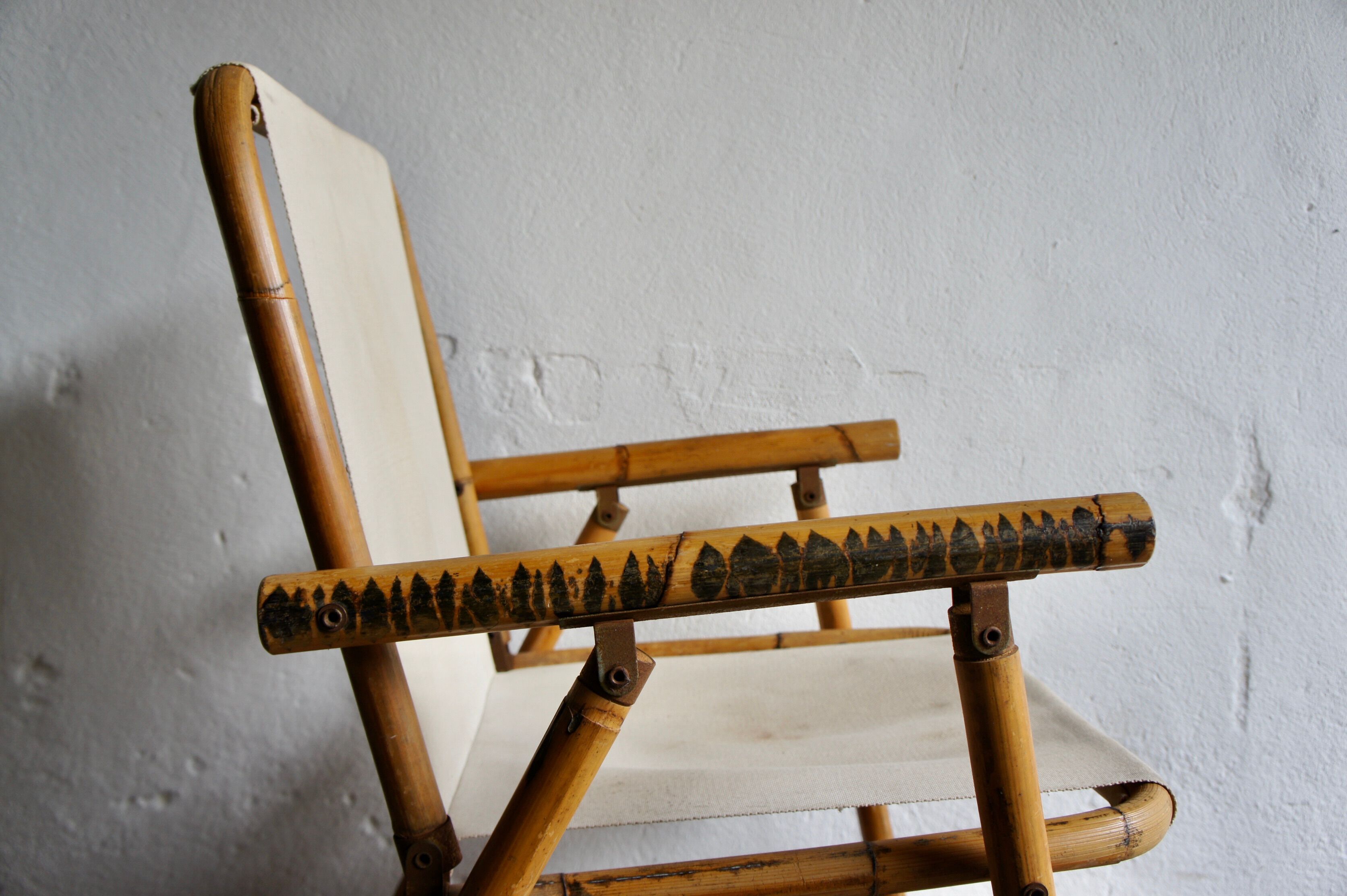 Midcentury bamboo folding chairs