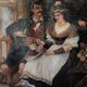 Painting, Bavarian couple, Oil on canvas, 1880