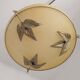 Italian Metal Ceiling Light Gold Leaf Detail Frosted Glass Bowl Shade