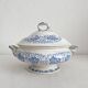 Antique ironstone tureen “Flora Lichen” Creil and Montereau