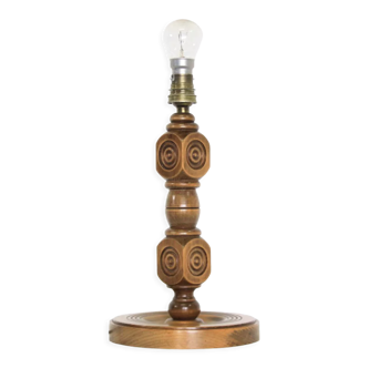 Stained oak table lamp