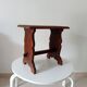 Vintage side table in solid oak, brutalist/rustic.