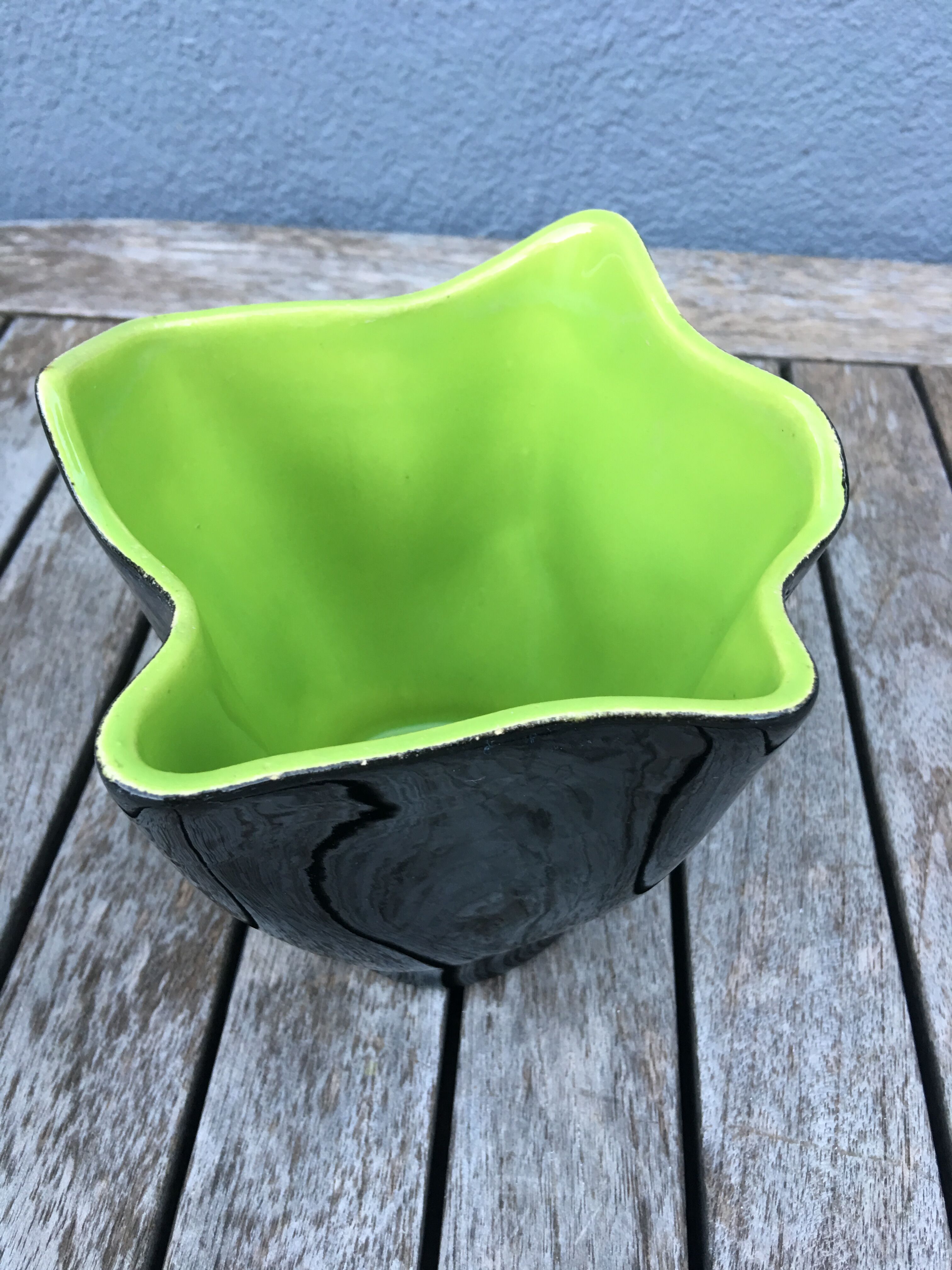 Two-tone folded ceramic vase, 1950/60