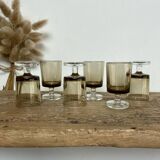 6 smoked liqueur glasses luminarc france