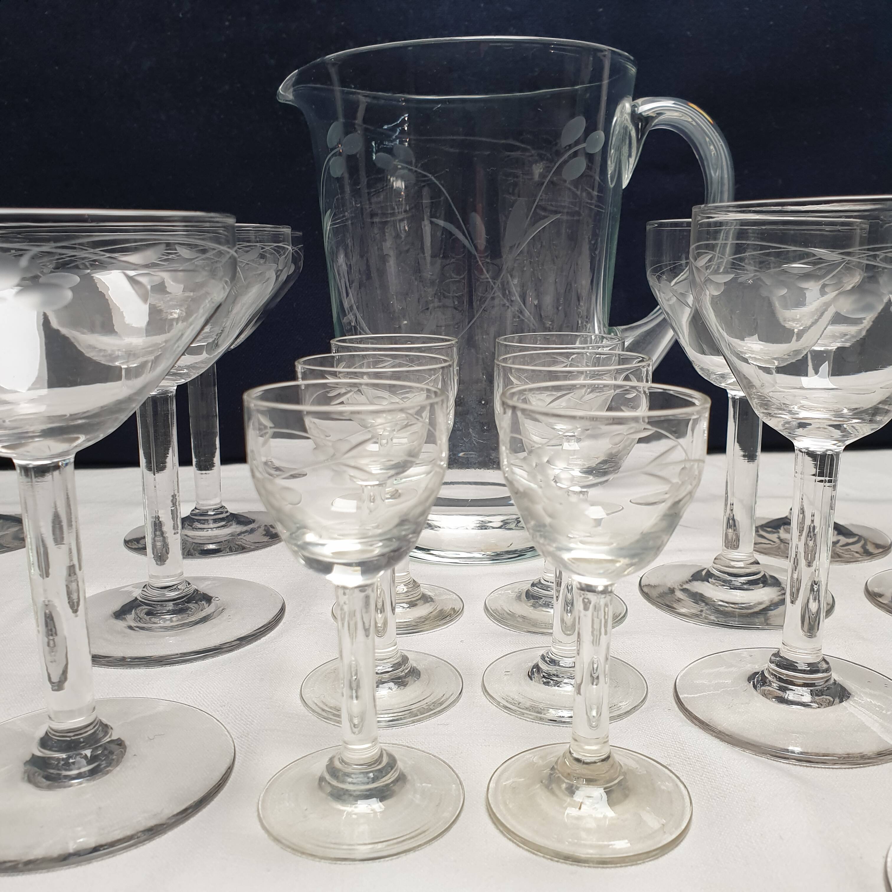 Prlncess House Heritage 30 Piece Etched Crystal Stemware Set
