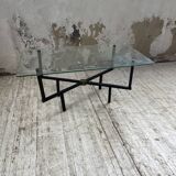 60s glass coffee table