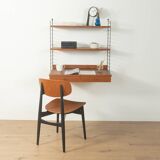 Original String shelf by Nils Strinning in teak veneer, 1949