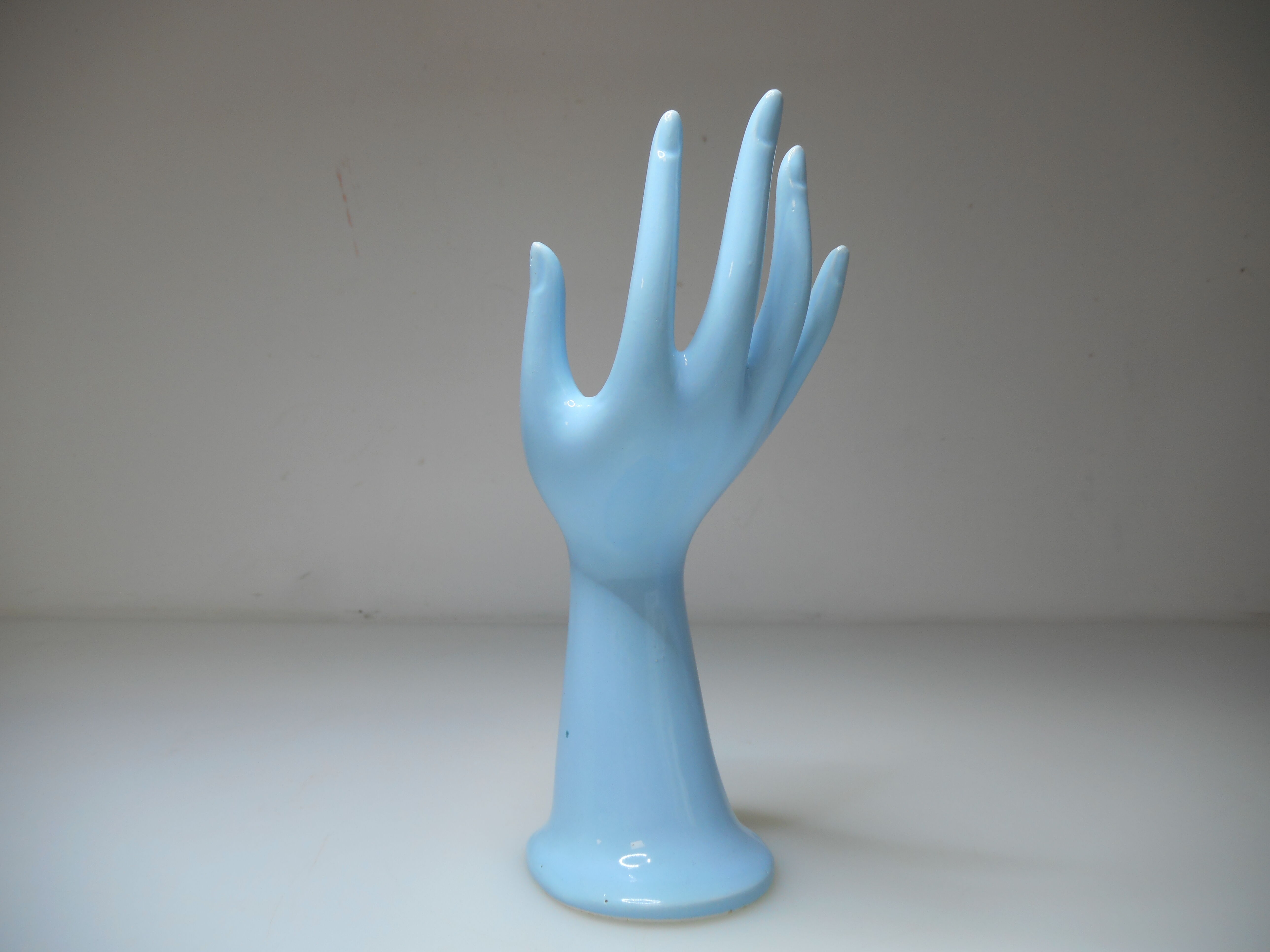 Vintage blue ceramic hand