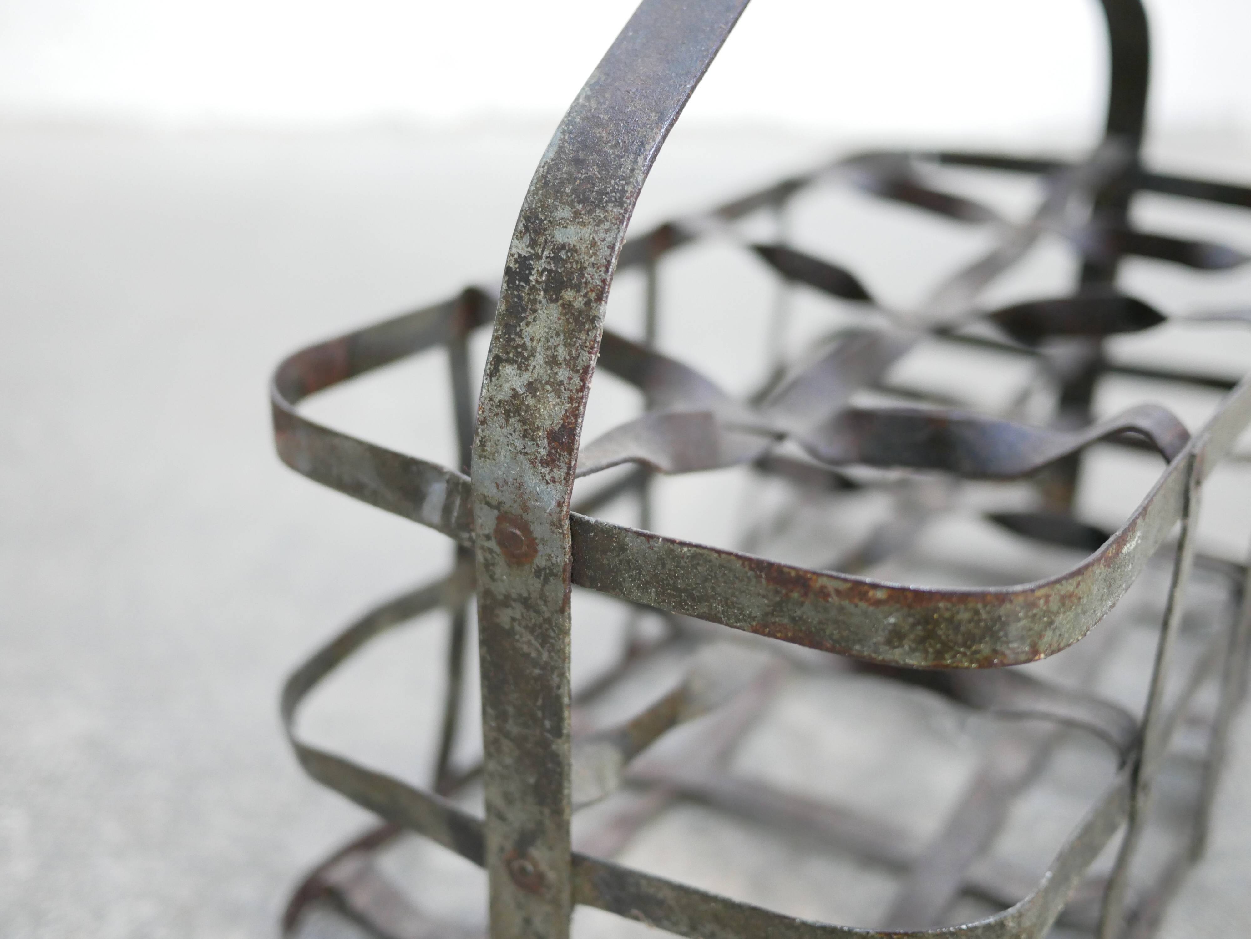 Vintage metal bottle rack