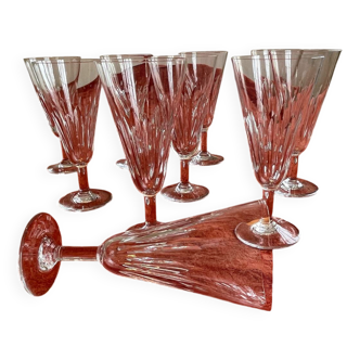 Baccarat 6 crystal champagne flutes, Cassino model