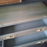Louis XV-style patinated grey chest of drawers