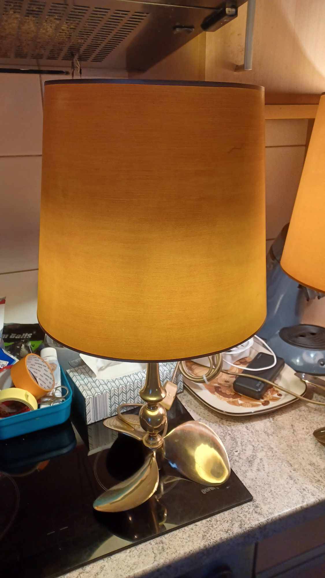 Lot de 2 lampes Hollywood Regency, années 1960/70, en laiton