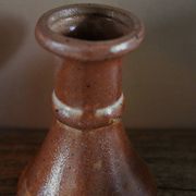Petit bougeoir en grès vintage marbré anse
