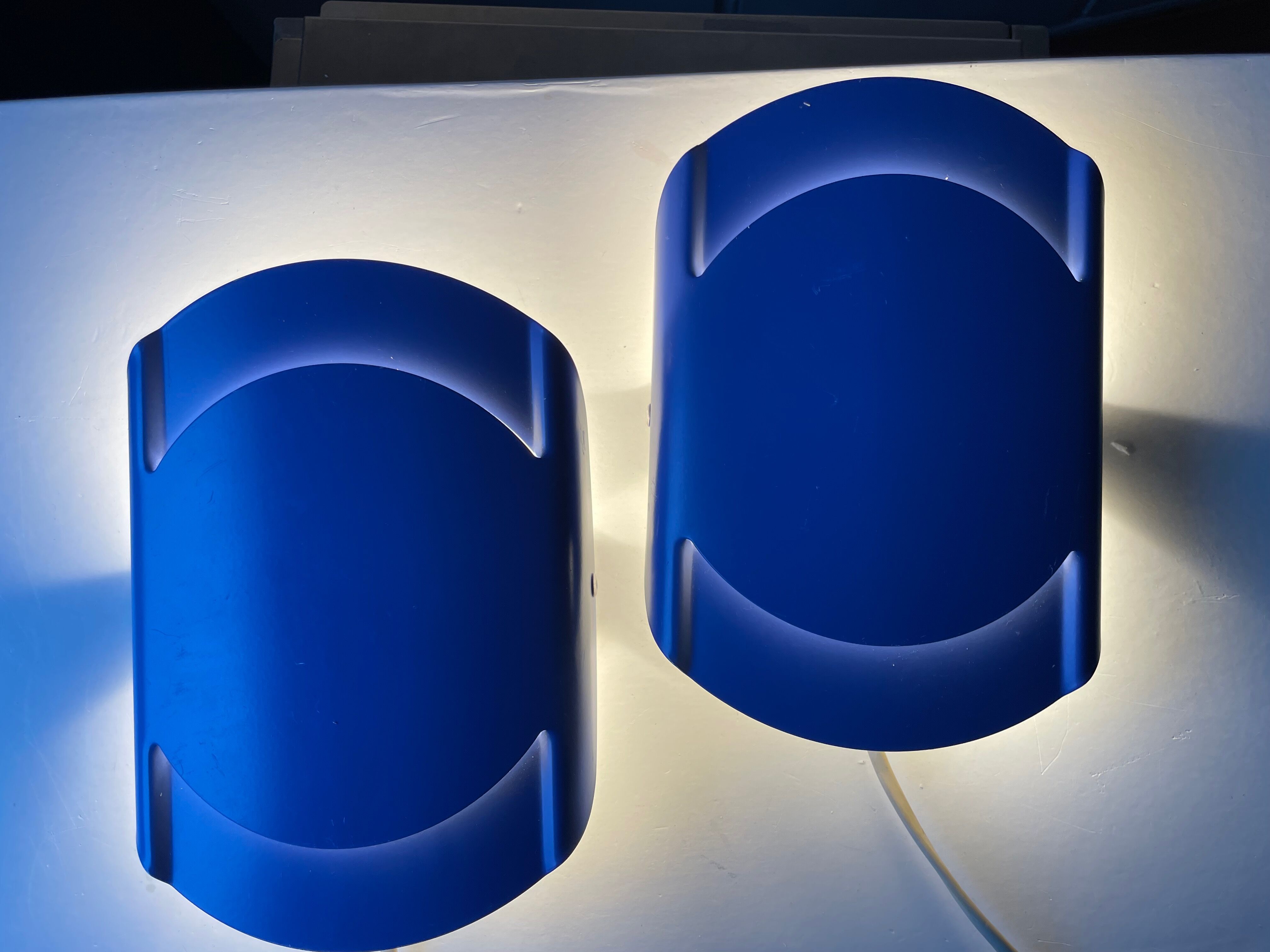 Pair of danish purple vintage wall lamps sconces by Lyfa