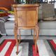 Antique walnut and marble bedside table