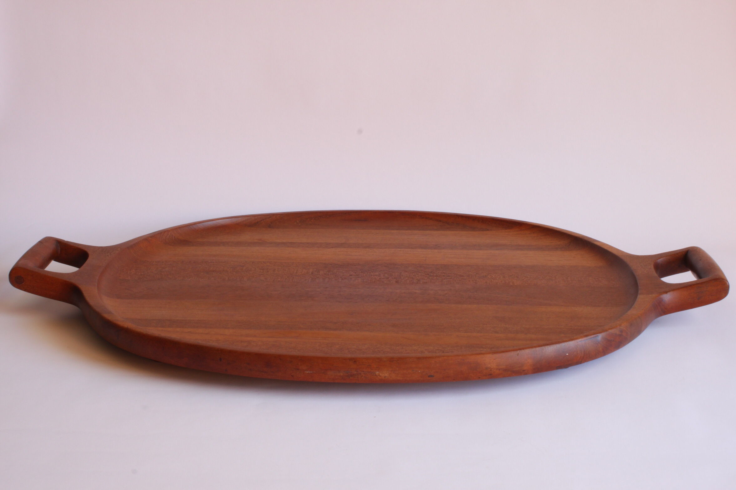Oval Teak Wooden Serving Tray by Jens Quistgaard for Dansk Designs, Denmark 1960s.