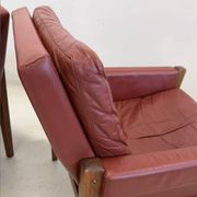 Vintage Danish Lounge Chairs In Rosewood And Leather. 1960s