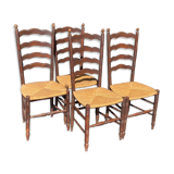 Set of mulched chairs with a straight back