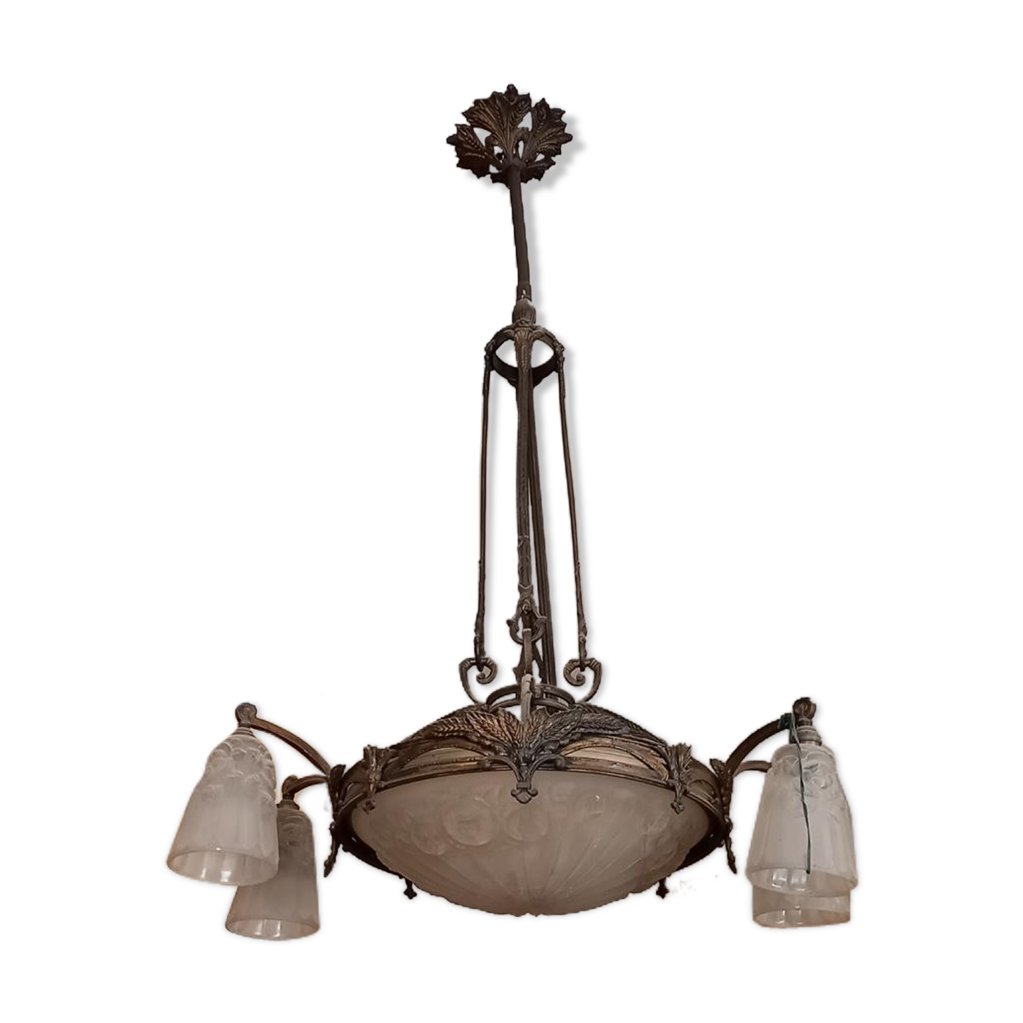 Art Deco chandelier - signature DEGUÉ