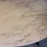 Table basse Mid Century en marbre chromé et palissandre