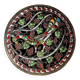 Byzantine bowl G. Halkides in cloisonné enamel on bronze & copper with peacock motif