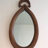 Brutalist mirror in oval shape 1950 - 30,5x59,5cm